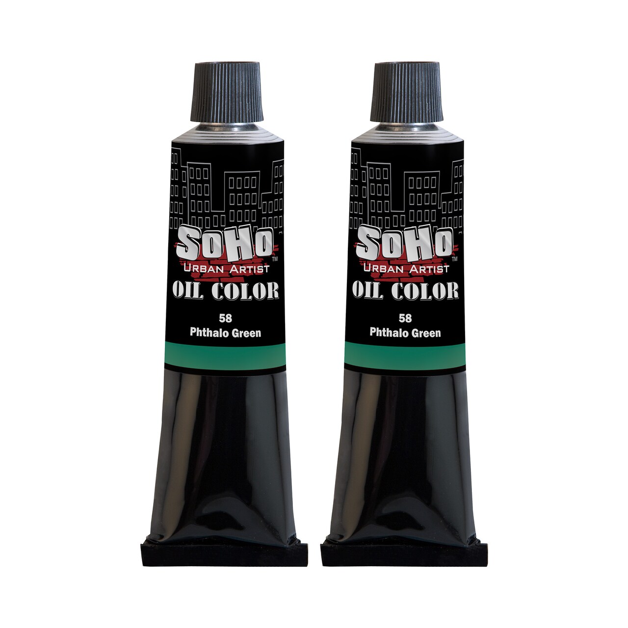 SoHo Urban Artist Oil Paint - 2 Pack, Phthalo Green 2 Pack - 170 ml Tube - Best Valued Oil Colors for Painting with Excellent Pigment Load
